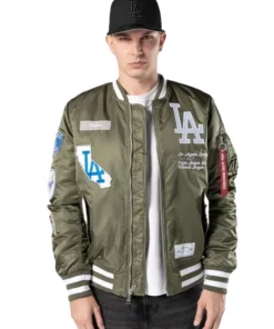 New Era Cap x MLB Los Angeles Dodgers x Alpha Industries Green Jacket