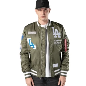 New Era Cap x MLB Los Angeles Dodgers x Alpha Industries Green Jacket