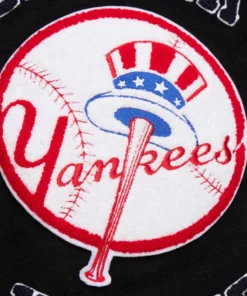 New York Yankees Black Out Collection Vintage Varsity Jacket - Image 9