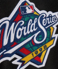 New York Yankees Black Out Collection Vintage Varsity Jacket - Image 5