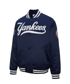 Alternative view of New York Yankees 2000 World Series Navy Varsity Jacket