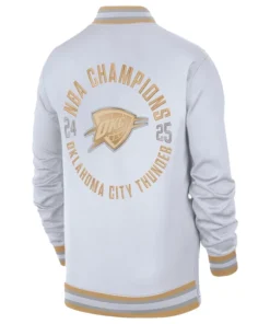 Oklahoma City Thunder Nike 2025 NBA Finals Champions Banner Raising Ceremony Showtime Full-Zip Jacket – White