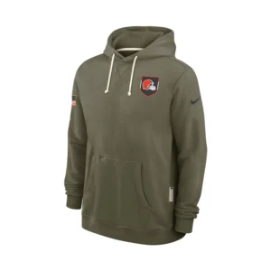 Olive Cleveland Browns Salute to Service Sideline Standard Hoodie