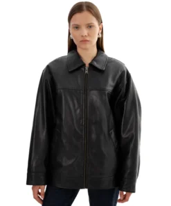 Lamarque Theia Oversized Leather Bomber Jacket - Image 4
