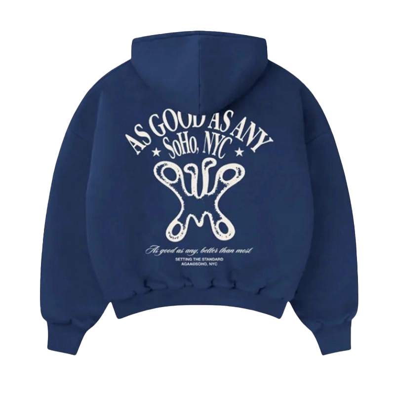 Recreation – As Good As Any Pullover Hoodie Black & Blue