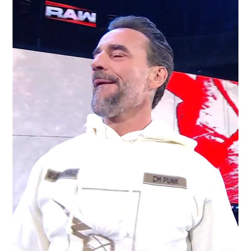 Shop WWE Raw CM Punk Beige Hoodie for Men and Women
