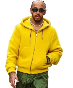 Alternative view of Lewis Hamilton U.S. F1 Grand Prix 2025 Yellow Hoodie