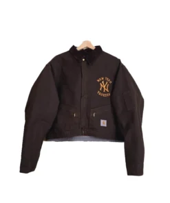 Vintage 90s Carhartt x NY Yankees Crop Dark Brown Jacket 2025
