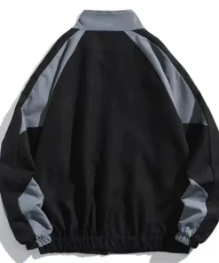 Y2K Baggy Block Jacket Blue and Black