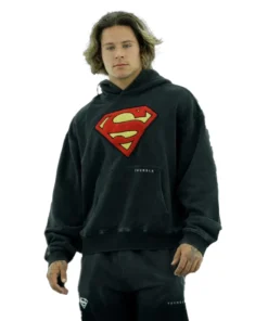 Alternative view of Youngla Superman Black Hoodie