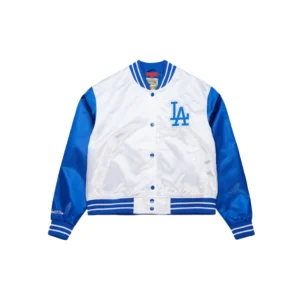 Los Angeles Dodgers Cropped Satin Full-Snap Jacket