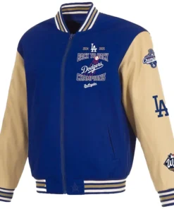 Alternative view of 2025 World Series Champions Dodgers Varsity Jacket