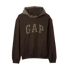 Gap Houndstooth Logo Hoodie Terra Brown