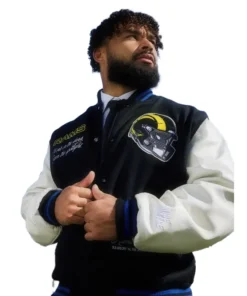 Kyren Williams Shoe Palace Nike LA Rams Rivalries Varsity Jacket For Woman