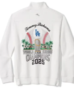 Alternative view of LA Dodgers Tommy Bahama 2025 World Series Champions Half-Zip Jacket