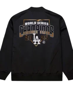 Los Angeles Dodgers Black 2025 World Series Champions Satin Full-Snap Jackets