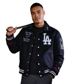 LA Dodgers Joshua Vides x Fanatics World Series Champions Varsity Jacket - Image 3