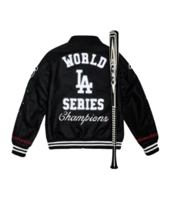 Alternative view of LA Dodgers Joshua Vides x Fanatics World Series Champions Varsity Jacket