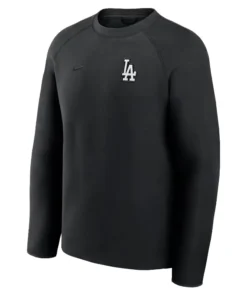 Los Angeles Dodgers Nike Black Tech Fleece Raglan Sweatshirt For Woman