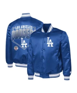 Los Angeles Dodgers Starter Home Plate Printed Satin Varsity Jacket