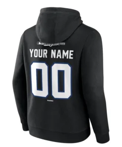 Alternative view of Los Angeles Dodgers Black 2025 World Series Champions Custom Name & Number Hoodie