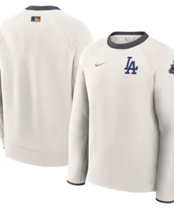 Men's Los Angeles Dodgers Nike White 2025 Gold Collection Tech Fleece Pullover Sweatshirt
