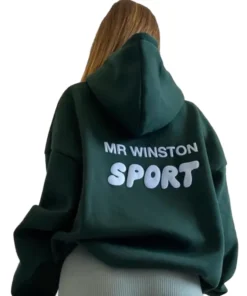Mr Winston Sport Green Hoodie For Man