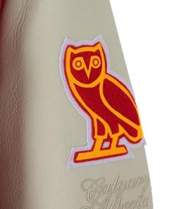 Alternative view of OVO X NHL Calgary Flames Varsity Jacket