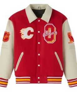 OVO X NHL Calgary Flames Varsity Jacket