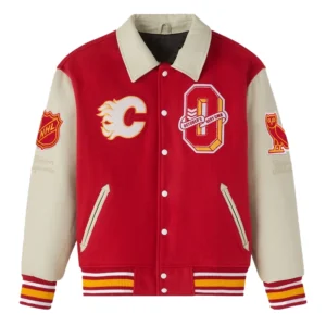 OVO X NHL Calgary Flames Varsity Jacket