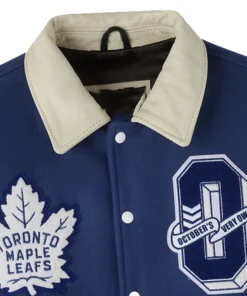 OVO X NHL Toronto Maple Leafs Varsity Jacket - Image 3
