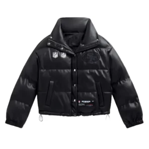 San Francisco 49ers Off Season Faux Leather Puffer Jacket 2025