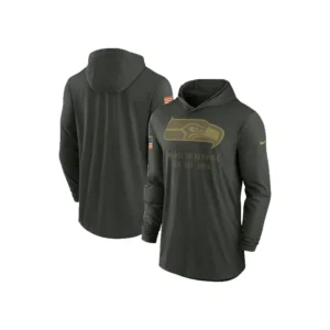 Seattle Seahawks 2025 Salute to Service Hooded Long Sleeve T-shirt