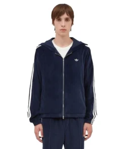 Unisex Adidas x Wales Bonner 2025 Velour Track Jacket – Blue