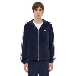 Unisex Adidas x Wales Bonner 2025 Velour Track Jacket – Blue