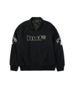 Disney x HUF Mickey Worldwide Tour Black Wool Varsity Jacket
