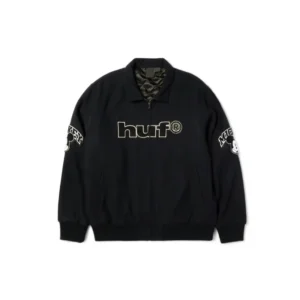 Disney x HUF Mickey Worldwide Tour Black Wool Varsity Jacket