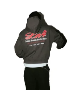Lando Norris Charcoal Zip Hoodie For Unisex