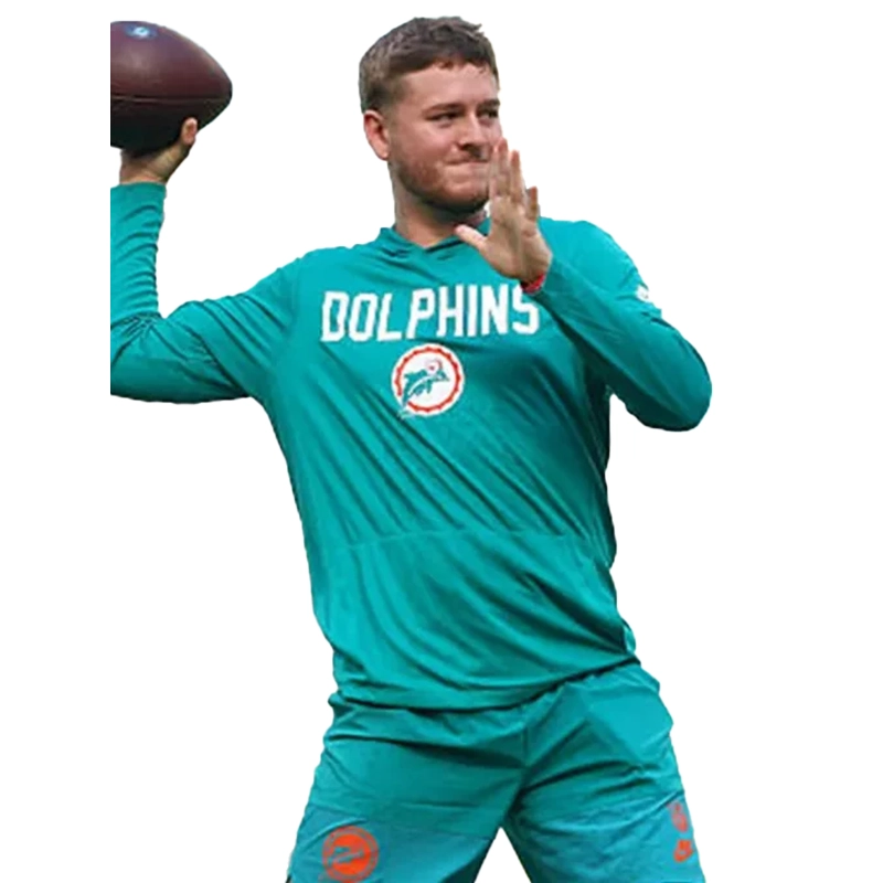 Quinn Ewers Miami Dolphins Long Sleeve Hoodie T-Shirt For Man
