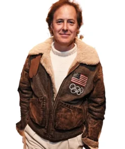 2026 Winter Olympics Polo Ralph Lauren Team USA Brown Leather Flight Jacket For