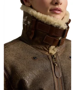 2026 Winter Olympics Polo Ralph Lauren Team USA Brown Leather Flight Jacket2026 Winter Olympics Polo Ralph Lauren Team USA Brown Leather Flight Jacket For Man