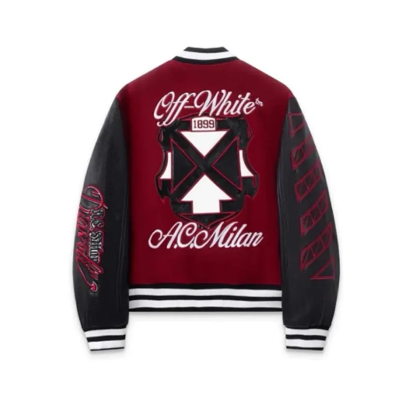 AC Milan x Off-White Ruben Loftus-Cheek Varsity Jacket For Unisex