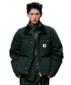 FW25 Sacai Carhartt Green Puffer Jacket