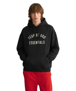 Fear Of God Essentials Black Hoodie For unisex