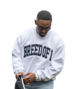 Jalen Hurts Breed of 1 Crewneck Sweatshirt – Black & White
