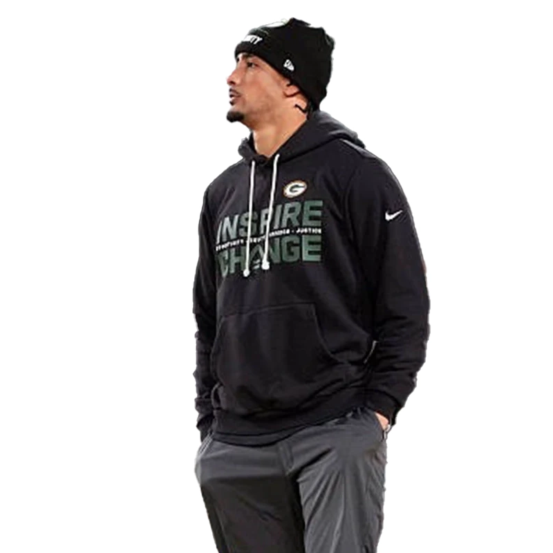 Jordan Love Green Bay Packers 2025 Inspire Change Opportunity Equity Freedom Justice Nike Sideline Hoodies