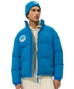 Lacoste x Olympic Heritage Cortina Blue Puffer Jacket For Man