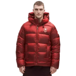 Lululemon Men’s Winter Olympics 2026 Team Canada Red Hooded Puffer Jacket
