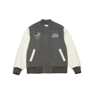 Men’s Heather Cream Team USA Coach Snoop Varsity Jacket