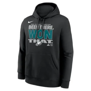 Men’s Nike Black Philadelphia Eagles 2025 NFC East Division Champions Locker Room Trophy Collection Hoodies